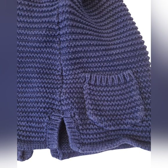 Old Navy Cardigan Chunky Navy Blue With Pockets‎ Infant Size 3-6 Months - Picture 10 of 12